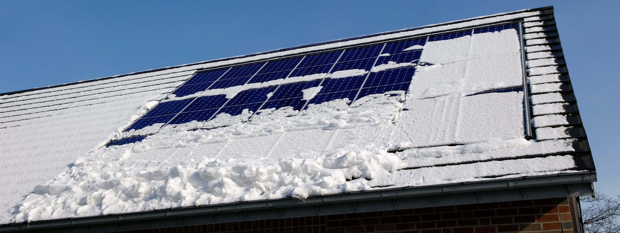 Snow on solar panels