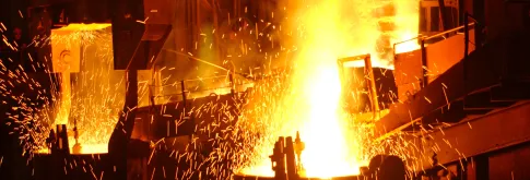 hot metal liquid in factory