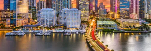 Brickell Avenue skyline in Miami, Florida 