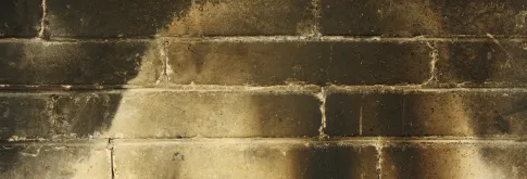 Fire on concrete bricks