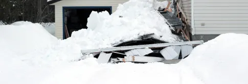 damaged roof from snow