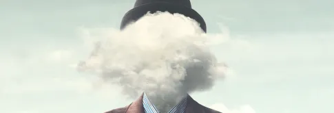 Man with head as cloud