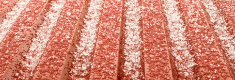 hail stones on a corrugated Metal roof