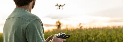 Drone over crops