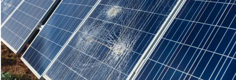 Damaged solar panels