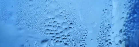 Moisture droplets on a wall