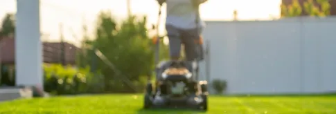 Lawnmower in action