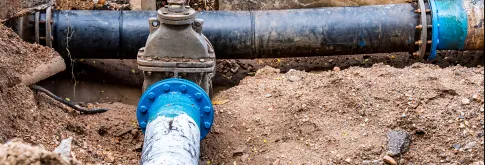 Water line in the ground