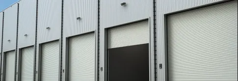 Overhead doors in a row